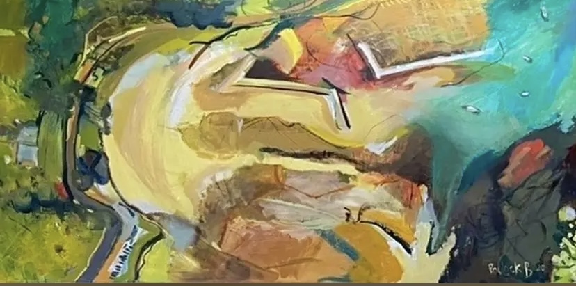 The commissioned painting captures a beloved family beach, bathed in warm, sunlit tones, where gentle waves, soft footprints evoke years of shared afternoons, laughter and memories.